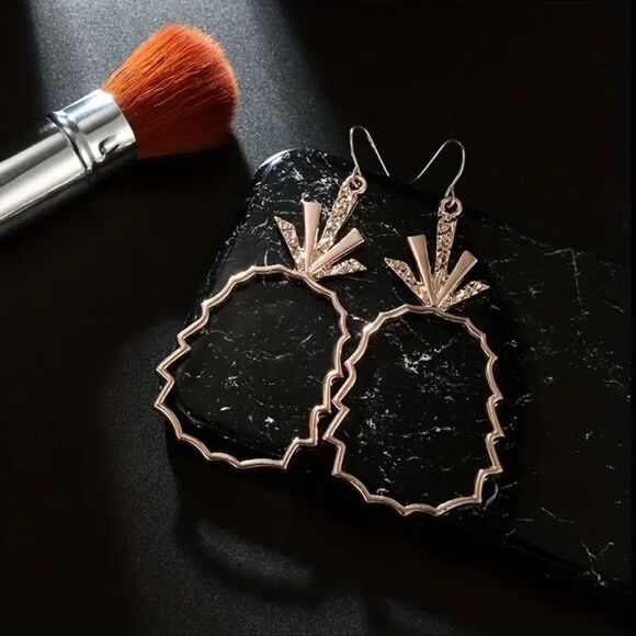 🍍Rose Gold Plated Lightweight Hook Drop boho Beachy Earrings - Picture 13 of 13